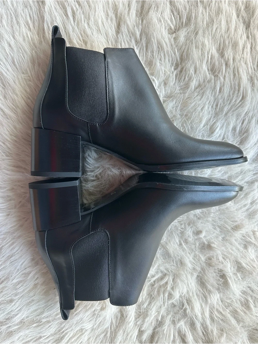 Everlane Black The Heel Italian Leather block heel Chelsea Ankle Boots 6.5